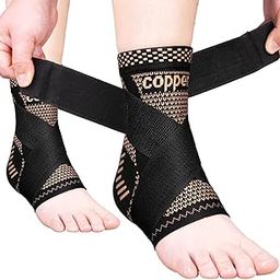 TCCO ENTERPRISE 1Pcs Copper Ankle Brace For Women Men - Adjustable Ankle Sleeve Compression Support- Ankle Compression Sleeve For Plantar Fasciitis Relief, Sprained Ankle, Ankle Support-29