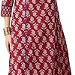 Women's Straight Pure Cotton Paisley Printed Kurta & Pant Set (IESTR10051)-image-90