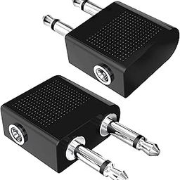 Airplane Headphone Adapter, 2 Pcs Airline Flight Headphone Converter Sliver Plated 3.5mm Male to 3.5mm Female Stereo Aux Jack Headphone Adapter Compatible with More Headphones-picture-27
