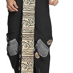 Rayon Black 9639 Block Print Dhoti For Men-33