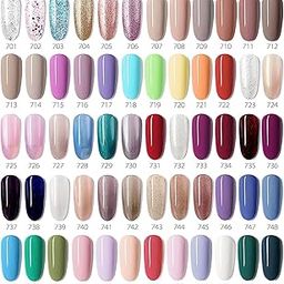 MASHUR FAB VIP 3 Gel Nail Polish Kit With Color Card,Base Matte Top Coat Gel Polish Set,Uv Led Soak Off Manicure Starter To Diy At Home Nail Art Salon Multicolor (Pack Of 65, glossy finish, 7.5 ml)-2