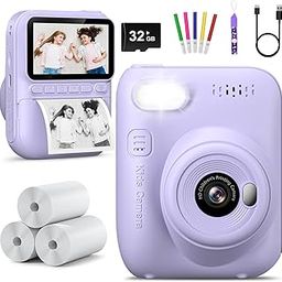 HangRui - Kids Camera, Instant Print 3.0 HD 1080P Digital Cameras for 1080P Camcorder, Video for Girls, Christmas Birthday Gifts, Portable Girl Toy 4 5 6-picture-23