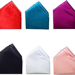 Men's Solid Color Pre Folded Pocket Square | Readymade Wedding Handkerchief for Suits, Blazers & Tuxedo (Pack of 6) (3 Fold)-picture-34