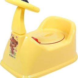 Kuber Industries Potty Toilet Trainer Seat | Plastic Potty Training Seat | Baby Potty Seat | Potty Seat For Child | Potty Training Seat for Kids | Steering Design | Yellow-image-38