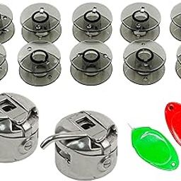 ZENITH Bobbin Case and Plastic Transparent Bobbins & Threader Sewing Machine Accessories Kit for Automatic Electric Sewing Machines, Compatible with Usha Janome, Bernette, Singer 8280, Brother (2 Bobbin case + 10 Plastic Black Bobbins + 2 Threader)-image-11