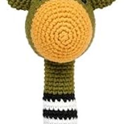 LITTLE GINNIE Giraffe Rattle Crochet Soft Doll - Green, Handmade Soft Toy Doll for Kids Girls | Washable & 6+ Months up Babies-image-40