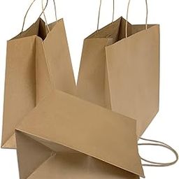 Large Ultra Wide Brown Kraft Paper Bags with Twisted Handle, for Restaurant Takeouts, Parties, Shoppingndise, and Gift Carry Bags ((20 pcs - 1kg capacity) -12"L x 8"W(Gusset) x 9"H)-11