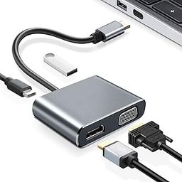 USB C to HDMI VGA 4 in 1 Converter Adapter [4K USB C HDMI Video Output + VGA+USB3.0 High Speed Data Transmission + PD Rapid Charge] No Settings Required/Home Work USB Type C HDMI Converter Adapter Compatible with MacBook Pro/MacBook Air 2018/2019, Samsung Galaxy S11/Note10, Surface Go, and Other USB C Devices-31