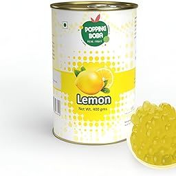 Tea Planet Lemon Mojito Popping Boba Pearls – Ready-to-Serve Bubble Tea Ingredient, Zesty Lemon and Mint Flavor Pearls for DIY Bubble Tea, Mocktails, Smoothies, Milkshakes, Ice Cream, Desserts, and Café Use | Vegan & Vegetarian-Friendly Topping, 400g (400gms, Lemon Mojito)-image-91