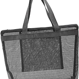 velura Mesh Beach Bag with Zipper Large Capacity with Top Handles Swimming Pool Bag Gray|1 Mesh Beach |Women's Handbags & Bags| Womens Handbags & Bags|Clothing, Shoes & Accessories-picture-45