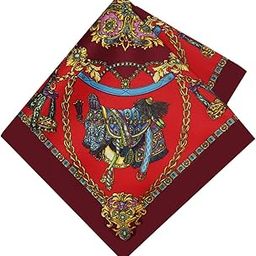 Men's Deep Red & Maroon Animal Printed Pocket Square | Micro Fabric | Colour - Deep Red & Maroon | Size - 10 x 10 Inch | Premium Formal Handkerchief for Blazer Suit |-image-90