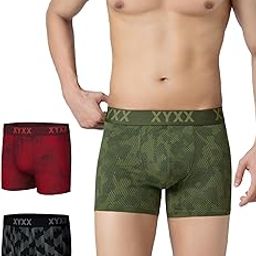 Men's Matrix Super Combed Cotton Blend Geometric Antimicrobial Trunks with No Marks Waistband (Pack of 3)-image-48