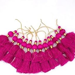 (Colour 16)" Rainbow Tassels: Pack of 12 in 16 Beautiful Colors for Crafting, Home Decor, Fringe Accessories, and Creative Projects (Pink)-image-96