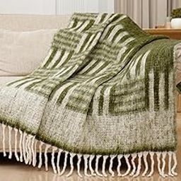 SHREEJA THROWS & MUFFLERS Dual Wave Throw Blanket – 50x60 Inches (127x153 cm) | Soft Decorative Throw for Sofa, Bed, Chair, Travel & Living Room | All-Season Lightweight Blanket-image-29