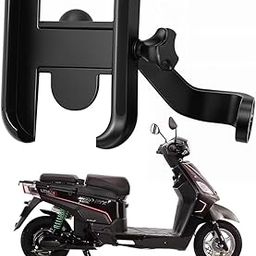 WHIPONE Metal CNC Mobile Holder for Scooter, Scooty & Motorcycle Compatible for Hero Electric NYX HX, Mirror Mount, 360° Rotation, Strong Grip, Wide Adjustable Fit All Smartphones (Black)-image-37