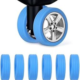 Travel Luggage Wheel Cover,Luggage Wheels Protection Covers,Silicone Suitcase Wheel Covers,Wheel Protector, Shock-Proof, Anti Scratch, for Protect Suitcase Wheels, Reduce Noise (Blue, 8)-image-37