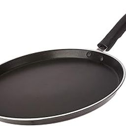 Pigeon by Stovekraft Aluminium Non-Stick Forged Flat Tawa 280, Black, 26 cm-27