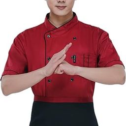 Unisex-Adult Chef's Uniform Long/Short Sleeves Double-Breasted Chef Coats for Mens Womens-image-48