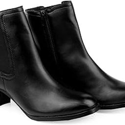 Womens Women's Ankle-Length High Heel Black Boots with Comfortable Fit Ankle Boot-picture-4