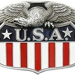 Oval Fly Eagle On US Enamel Vintage Flag Belt Buckle Gurtelschnalle-14