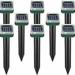 Mole Repellent Solar Powered, Waterproof Vole Chipmunk Repellent Outdoor,Ultrasonic Gopher Repellent for Lawn Garden, Mole Deterrent,Groundhog Repeller, Snake (8 Packs)-image-69
