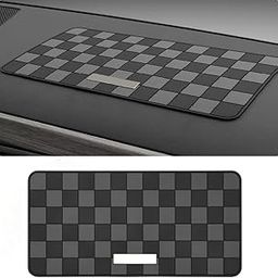 DETACHI Car Dashboard Mat Anti-Slip Rubber Pad Universal Non Slip Car Magic Dashboard Accessories Sticky Adhesive Mat for Phone Sunglasses Keys Electronic Devices and More Use (Black/Grey)Chess Design-21