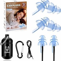 Sleeping Ear Plugs, [3 Pairs] SNR 32dB Noise Reduction Ear Plugs-Ultra Soft Silicone Ear Plugs for Sleeping, Light Sleeper, Work, Read, and Travel with Detachable Cord-picture-54