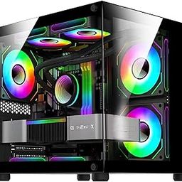 Consistent Gaming PC Case (CIG2005) Black Sniper Gaming Cabinet for Video Games, Compact Design Rear Rainbow Fans-21
