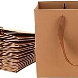 Reddotgift® 10 x 18 x 22 x 10cm Kraft Plain 230gsm Paper Bags with Bow Handle-image-46