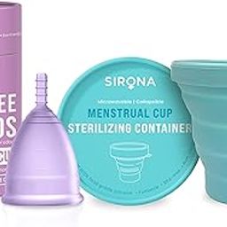 Sirona Collapsible Silicone Cup Foldable Sterilizing Container Cup for Menstrual Cup - 1 Unit with Reusable Menstrual Cup - Large (Pack of 1) | Kills 99% of Germs |-image-94
