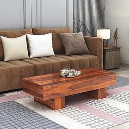GHROYAL Sheesham Wood Center Coffee Table for Living Room Hall Wooden Teapoy Tea Tables Furniture for Office Bedroom & Outdoor Hall - (Natural Finish)-picture-22