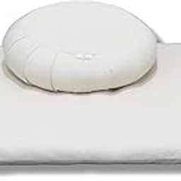 NutriBuck® Zafu & Zabuton Mat Combo Meditation Yoga Cushion Filled with Buckwheat Hulls, Elevate Your Meditation and Yoga Experience, Enhances Posture and Serenity in Your Practice_(Cream)-image-9