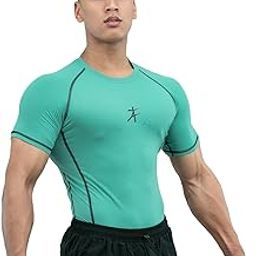 Athflex Men’s Muscle Fit Half Sleeve Textured Compression T-Shirt – Quick Dry, Textured Fabric,Superhero Look,Stretchable Sportswear for Workout,Fitness & Gym-image-45