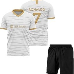 Ronaldo 7 Football Jersey Home Boys with Shorts (Kid's, Boy's& Men)-image-71