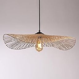 Habere India-All the Cultures Fabricating India Set of 3 Bamboo Lampshade | Pendant Lamp | Boho Pendant | Cane Lamps for Bedroom | Rattan Lamp Shade | Hanging Lamp-image-80