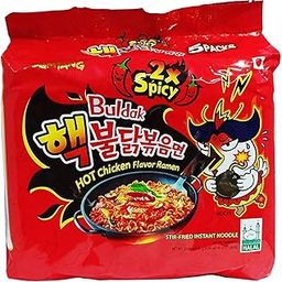 Samyang Hot Chicken Ramen 2X Spicy Buldak Noodles, 5 X 140 grams, Non Vegetarian-image-96