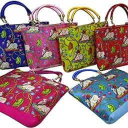 Pichwai Cow Print Design Potli Bag Return Gifts For Women Bulk Wedding Favors Potli Purse For Return Gifts For Mehandi, Shagun, Haldi, Baby Shower, Guest-49