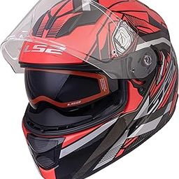 LS2 Helmets - FF320 Stream Evo - Reflex - Gloss Red Black - Dual Visor Full Face Helmet (X-Large 590MM)-picture-1