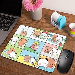 Designer Gaming Mouse Pad for Office Laptop/Computer with Super Soft Non-Slip Rubber Base and Lycra Cloth Surface for Silky Touch Rectangle Mix Bubu Dudu Theme at -4-image-54