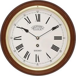 Seiko Wall Clock (28.2 cm x 28.2 cm x 4.4 cm, Brown, QXA144BN), Abstract, Wood-13