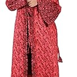 Women Exclusive Pure Cotton Two pcs Night Gown Set Sleeveless Inner with Full Sleeves Robe/Housecoat-image-83