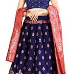 BHAKTI FASHION Women's Designer Banarasi Silk Lehenga Choli With Dupatta Set-image-2