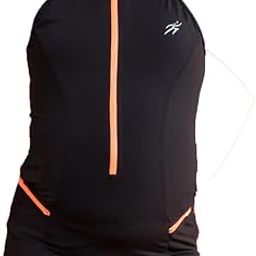 Kids Girls Black Contrast Zipper Monokini Swimsuit Set-picture-54