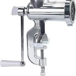 ELBME® No. 12 Manual Meat Grinder – Heavy Duty Aluminium Alloy Hand-Crank Mincer for Meat, Vegetables & Sausage Making | Table Clamp Design | Silver-picture-8