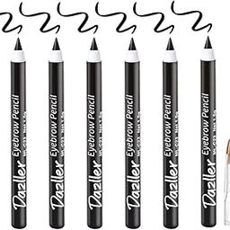 Dazller Eyebrow Pencil with Sharpener|Water-Resistant|Long Stay|Creamy Wax Formula|Infused with Carnauba & Castor Oil|Black|Pack of 6|9g-24
