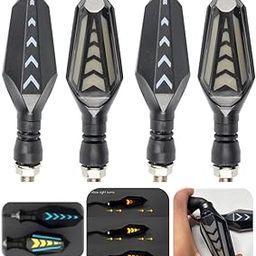 ELTRON TURBO Imported Waterproof Flexible Arrow Running Style Blinker Bright LED Indicators Universal For All Bike Models Motorcycle Turn Signal Lights (Pack of 4, Yellow And Blue)-17