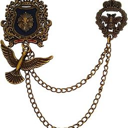 M Men StylePartywear Suits Lion Head Hand Sculpted Eagle Butterfly Gold,Blue,Red Bronze Hanging Brooch For Mens-image-13