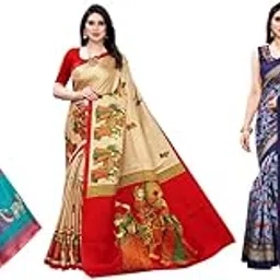 yashika Women's Combo Art Silk Printed Saree With Unstitched Blouse Piece |saree for Women | saree combo | New Sari | Latest Saree_C_53_MAITHLI_PNK_RAJRNI_CHKU_SWATI_NVY-picture-13