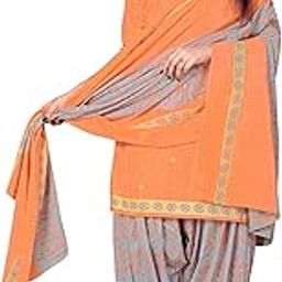 Women's Orange Cotton Printed Unstitched Salwar Suit Material with Dupatta (5120)-picture-30
