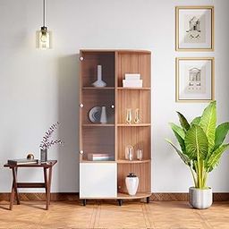 GODREJ INTERIO Alessa Engineered Wood RH Display Unit and Book Shelf, 1-Year Warranty, Brown Walnut-image-84